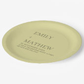 STYLISH MODERN CUSTOMIZED ELEGANT CLASSIC WEDDING  PAPPTELLER (Schrägansicht)