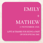 STYLISH MODERN CUSTOMIZED ELEGANT CLASSIC WEDDING  RECHTECKIGER PAPPUNTERSETZER (Vorderseite)