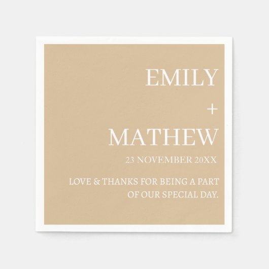 STYLISH MODERN CUSTOMIZED ELEGANT CLASSIC WEDDING  SERVIETTE (Vorderseite)