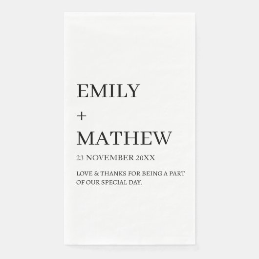 STYLISH MODERN CUSTOMIZED ELEGANT CLASSIC WEDDING SERVIETTE (Vorderseite)