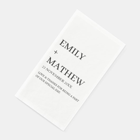 STYLISH MODERN CUSTOMIZED ELEGANT CLASSIC WEDDING  SERVIETTE (Ecke)