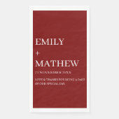 STYLISH MODERN CUSTOMIZED ELEGANT CLASSIC WEDDING SERVIETTE (Vorderseite)