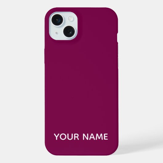 STYLISH MODERN CUSTOMIZED NAME WINE COLOUR  iPhone HÜLLE (Rückseite)