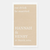 STYLISH MODERN CUSTOMIZED SCRIPT KHAKI WEDDING  SERVIETTE (Vorderseite)