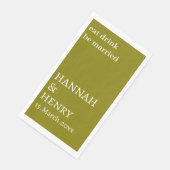 STYLISH MODERN CUSTOMIZED SCRIPT OLIVE WEDDING  SERVIETTE (Ecke)