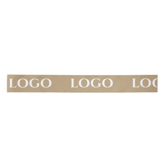 STYLISH MODERN CUSTOMIZED YOUR LOGO MINIMAL BEIGE SATINBAND (Vorderseite)