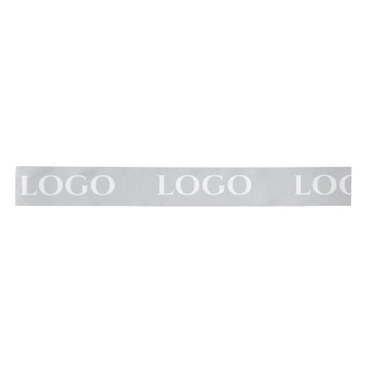 STYLISH MODERN CUSTOMIZED YOUR LOGO MINIMAL GREY SATINBAND (Vorderseite)
