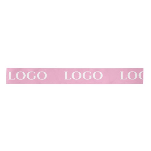 STYLISH MODERN CUSTOMIZED YOUR LOGO MINIMAL PINK SATINBAND (Vorderseite)