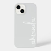 STYLISH MODERN ELEGANT CUSTOMIZED NAME LIGHT GREY iPhone HÜLLE (Rückseite)