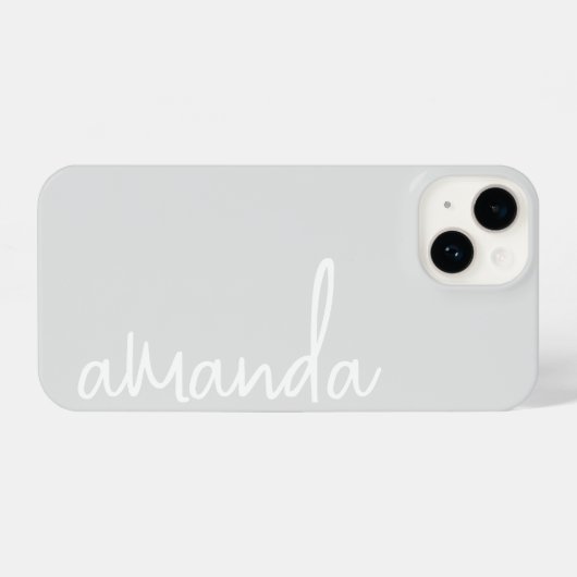 STYLISH MODERN ELEGANT CUSTOMIZED NAME LIGHT GREY iPhone HÜLLE (Rückseite (Horizontal))