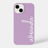 STYLISH MODERN ELEGANT CUSTOMIZED NAME LIGHT LILAC iPhone HÜLLE (Rückseite)