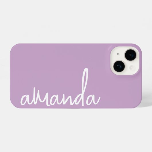 STYLISH MODERN ELEGANT CUSTOMIZED NAME LIGHT LILAC iPhone HÜLLE (Rückseite (Horizontal))