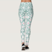 Stylish Modern Geometric Green Pink Leggings (Rückseite)