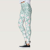 Stylish Modern Geometric Green Pink Leggings (Links)