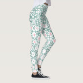 Stylish Modern Geometric Green Pink Leggings (Rechts)