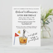 Stylish Modern Golf Humorous 30th Birthday Party Einladung (Stehend Vorderseite)
