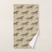 Stylish Modern Horse Silhouettes on Light Beige Badhandtuch Set (Handtuch)