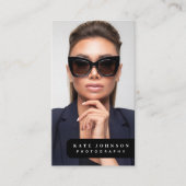 Stylish Modern Minimal Photo QR Code Social Media Visitenkarte (Vorderseite)