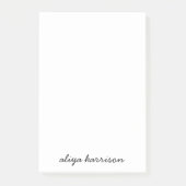 Stylish Modern Minimal White Monogram Post-it Klebezettel (Vorderseite)