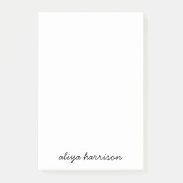 Stylish Modern Minimal White Monogram Post-it Klebezettel