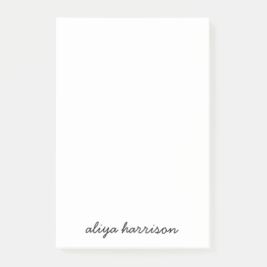Stylish Modern Minimal White Monogram Post-it Klebezettel (Vorderseite)