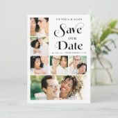 Stylish Modern Minimalist 6-Photo Collage Wedding  Save The Date (Stehend Vorderseite)
