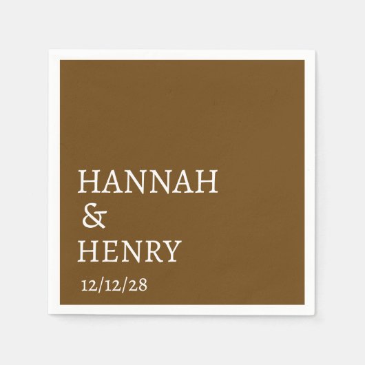 STYLISH MODERN MINIMALIST SCRIPT CUSTOM WEDDING  SERVIETTE (Vorderseite)