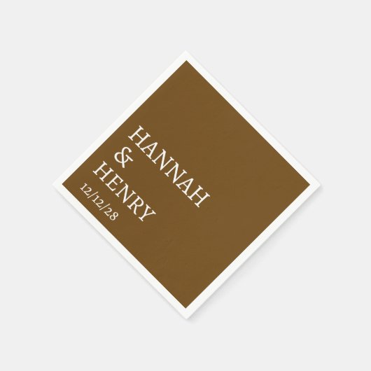 STYLISH MODERN MINIMALIST SCRIPT CUSTOM WEDDING  SERVIETTE (Ecke)