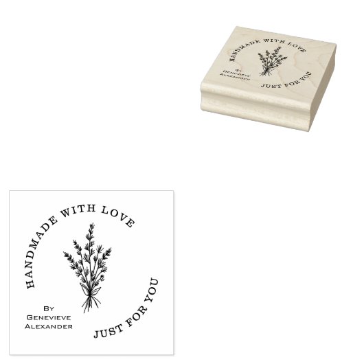 Stylish Modern Minimalist Wildflowers Bouquet Gummistempel (Stempel)