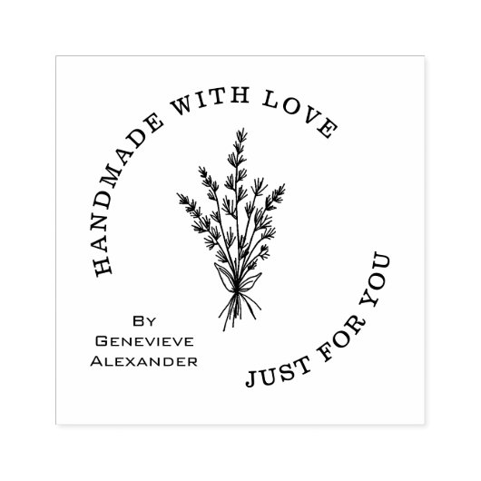 Stylish Modern Minimalist Wildflowers Bouquet Gummistempel (Prägung)