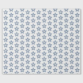 Stylish Modern Navy Blue and White Stars Christmas Geschenkpapier (Flach)