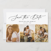 Stylish Modern Script 3-Foto Multi Save The Date (Vorderseite)