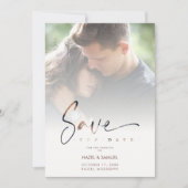 Stylish Modern Transparency Wedding 2 Photos Save The Date (Vorderseite)