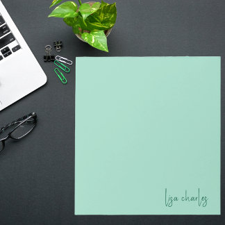 Stylish Modern Trendy Pastel & Green Elegant Notizblock