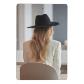 Stylish Modern Woman Entrepreneur Monogram 2 Photo Mini Klemmbrett (Rückseite)