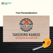 Stylish Modern Wood Construction Handyman Carpente Visitenkarte