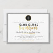 STYLISH MONOGRAM BAR MITZVAH EINLADUNG (Vorderseite)