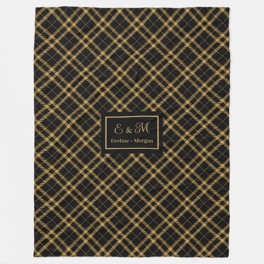 Stylish Monogram Blanket for Bridesmaid Gift Fleecedecke (Vorderseite)