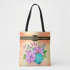 STYLISH MONOGRAM FLORAL TASCHE
