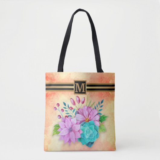 STYLISH MONOGRAM FLORAL TASCHE (Vorderseite)