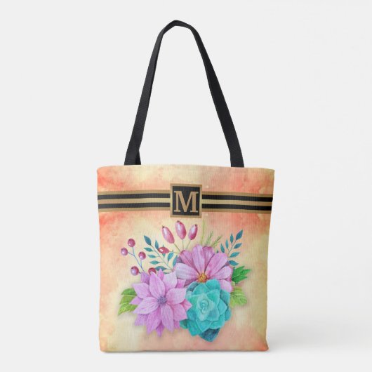 STYLISH MONOGRAM FLORAL TASCHE (Rückseite)