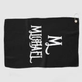 STYLISH MONOGRAM GOLF TOWEL GOLFHANDTUCH (Horizontal)