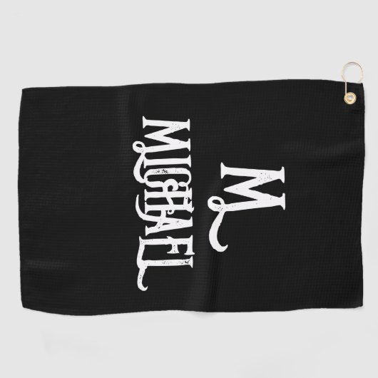 STYLISH MONOGRAM GOLF TOWEL GOLFHANDTUCH (Horizontal)
