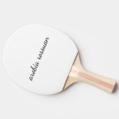 Stylish Monogram Modern Minimal White Script Art Tischtennis Schläger (Seitenansicht)