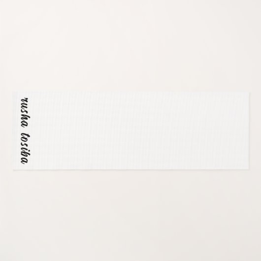 Stylish Monogram Modern Minimal White Script Art Yogamatte (Vorderseite (Horizontal))