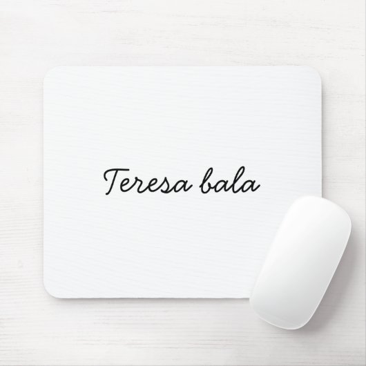 Stylish Monogram Modern Minimalist White Script Mousepad (Mit Mouse)
