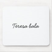 Stylish Monogram Modern Minimalist White Script Mousepad (Vorne)