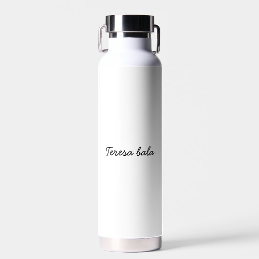 Stylish Monogram Modern Minimalist White Script Trinkflasche (Vorne)