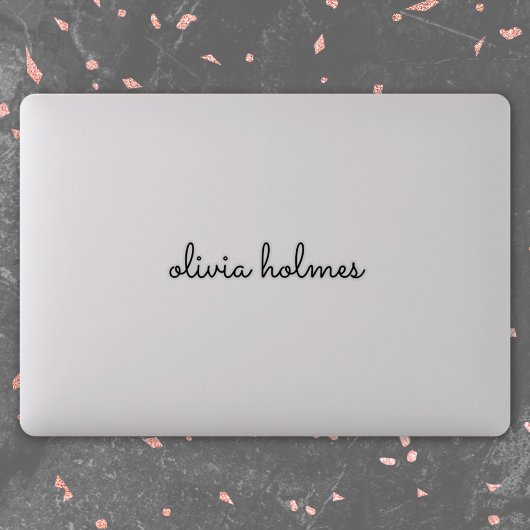 Stylish Monogram | Modern Script Laptop Sticker