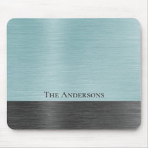 Stylish Monogram Teal Grey Metallic